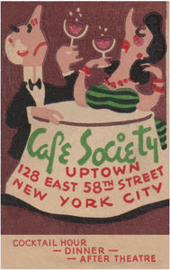 Café Society Uptown, New York 1940s | Vintage Menu Art