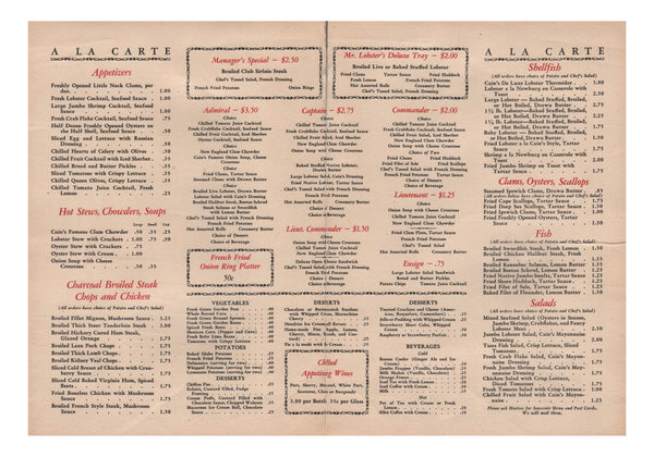 Cain's Lobster House North Weymouth, MA 1947