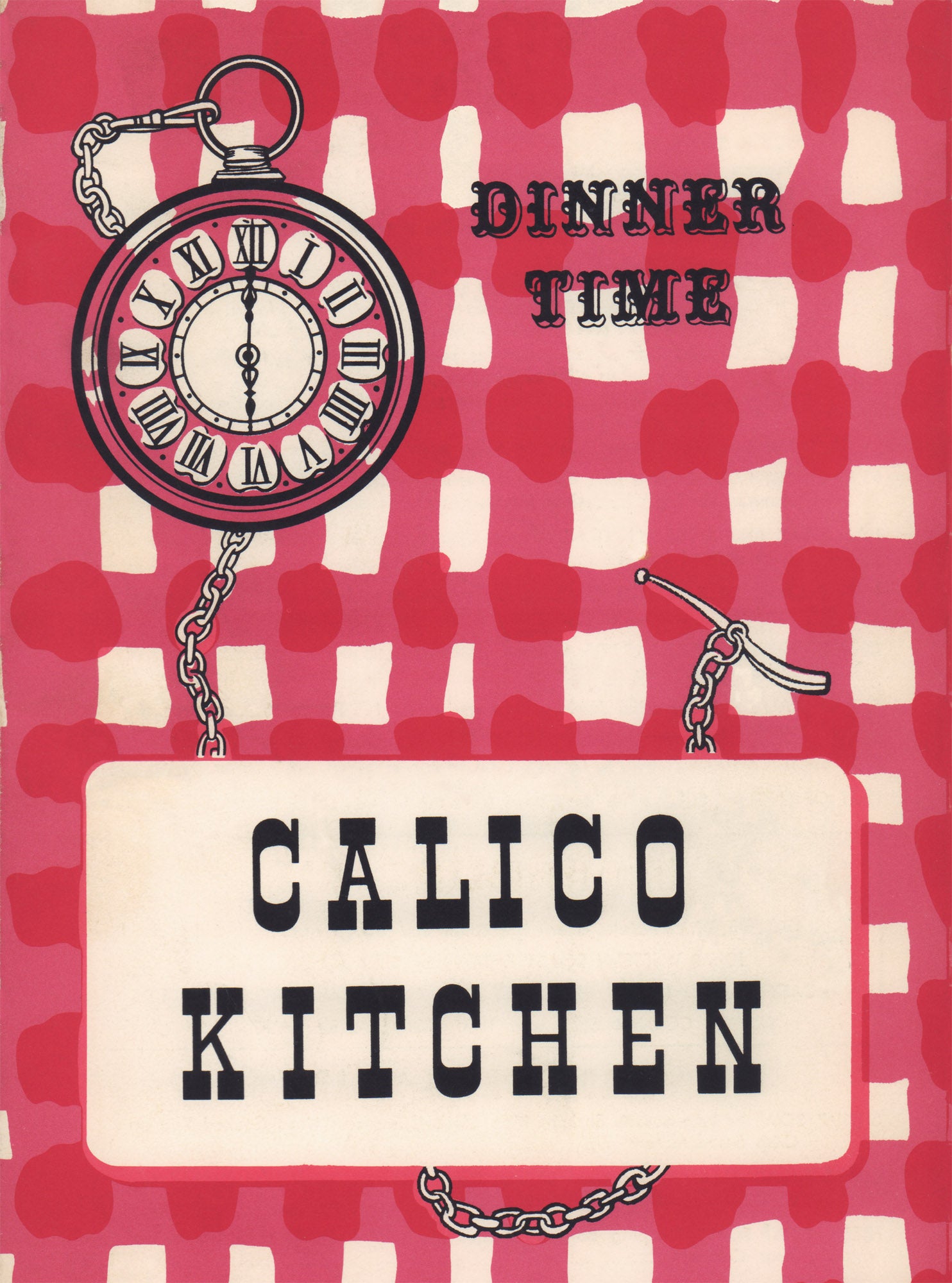 Calico Kitchen, USA 1959 Menu Art