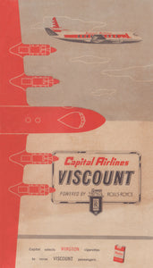 Capital Airlines, 1955 Vickers Viscount Menu Art | Vintage Menu Art