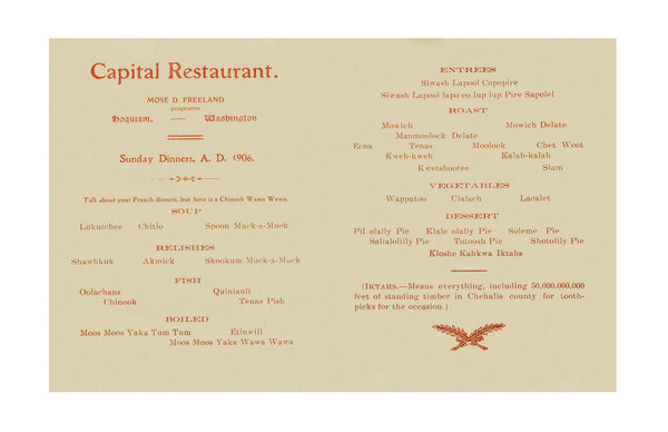 The Capital Restaurant, Hoquiam, Washington 1906