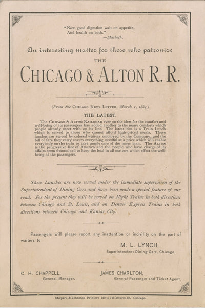 Chicago & Alton R.R. 1880s 