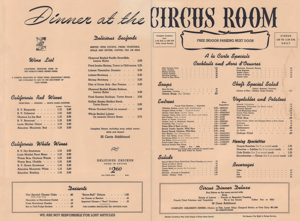 Circus Room, Long Beach 1950s