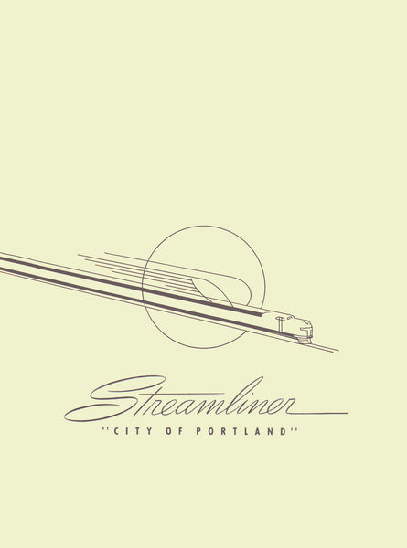 City of Portland Streamliner 1953 Menu Art
