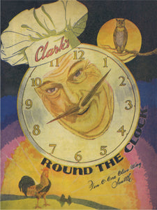 Clark's Round The Clock, Seattle 1950s Menu Art