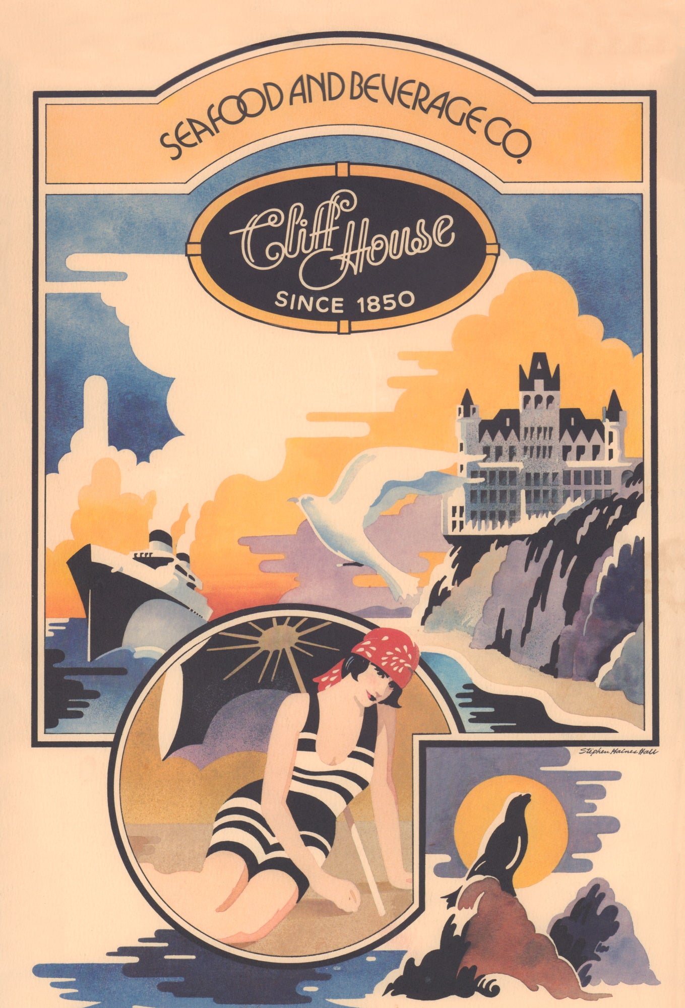 Cliff House, San Francisco, 1970s | Vintage Menu Art - cover