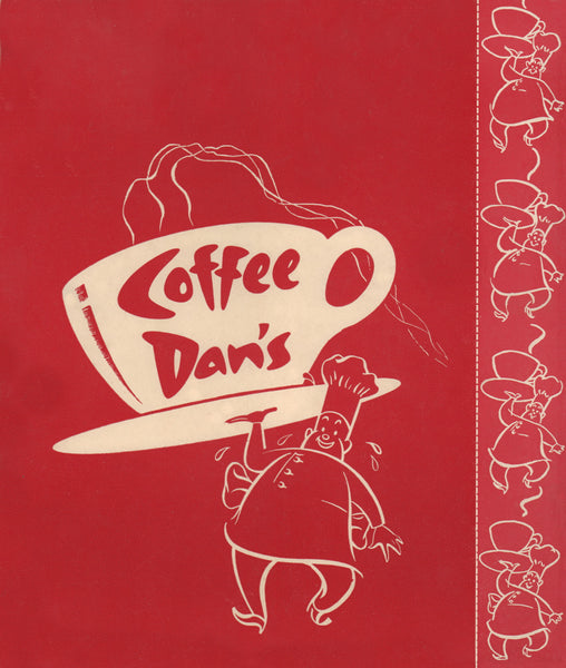Coffee Dan's, Los Angeles 1961 Menu Art