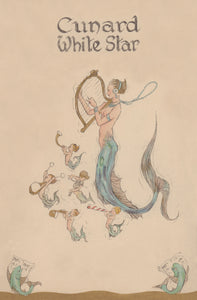 Cunard White Star Music Menu, Alistair K MacDonald 1930s | Vintage Menu Art - menu cover