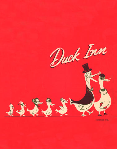 Duck Inn, Richmond WI 1968 | Vintage Menu Art - cover