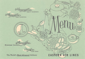 Eastern Airlines In-Flight Menu, 1960s | Vintage Menu Art - cover