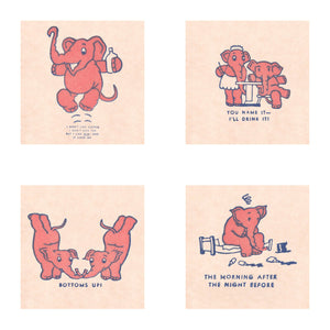 Pink Elephants (Set of 4 Prints), The Cellar Bar, San Francisco’s Geary Theatre 1930s