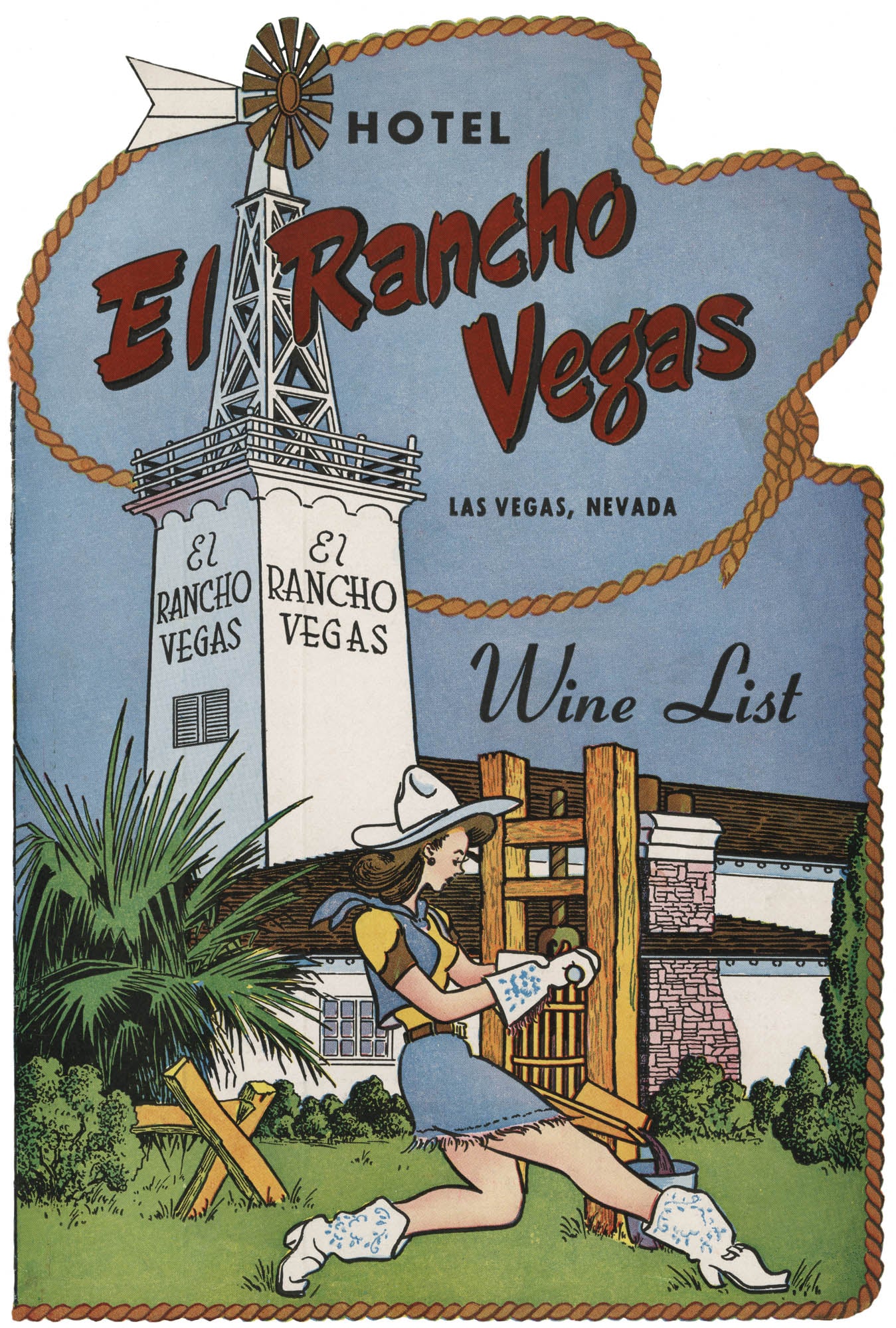 El Rancho Wine List, Las Vegas 1940s | Vintage Menu Art - cover