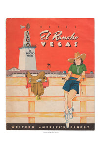 El Rancho, Las Vegas, 1942 Vintage Menu Print