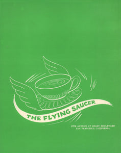 The Flying Saucer, San Fracicsco 1960s Menu Art