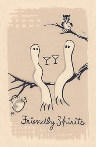 Friendly Spirits, Cocktail Story 1950s Napkin Print