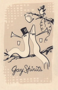 Gay Spirits, Cocktail Story 1950s Napkin Print