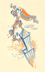MC's Golden Goose Cafe, Smith Tower, Seattle 1940s Menu Art