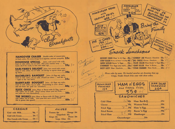 Ham 'n Eggery, Pittsburgh 1946