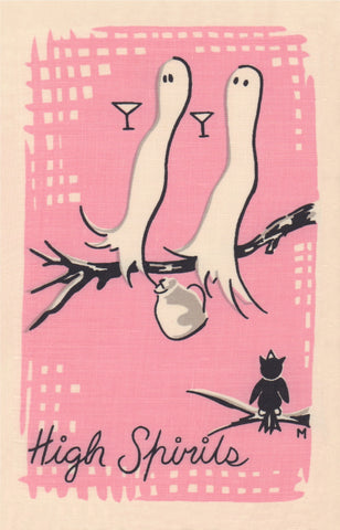 High Spirits, Cocktail Story 1950s Napkin Print