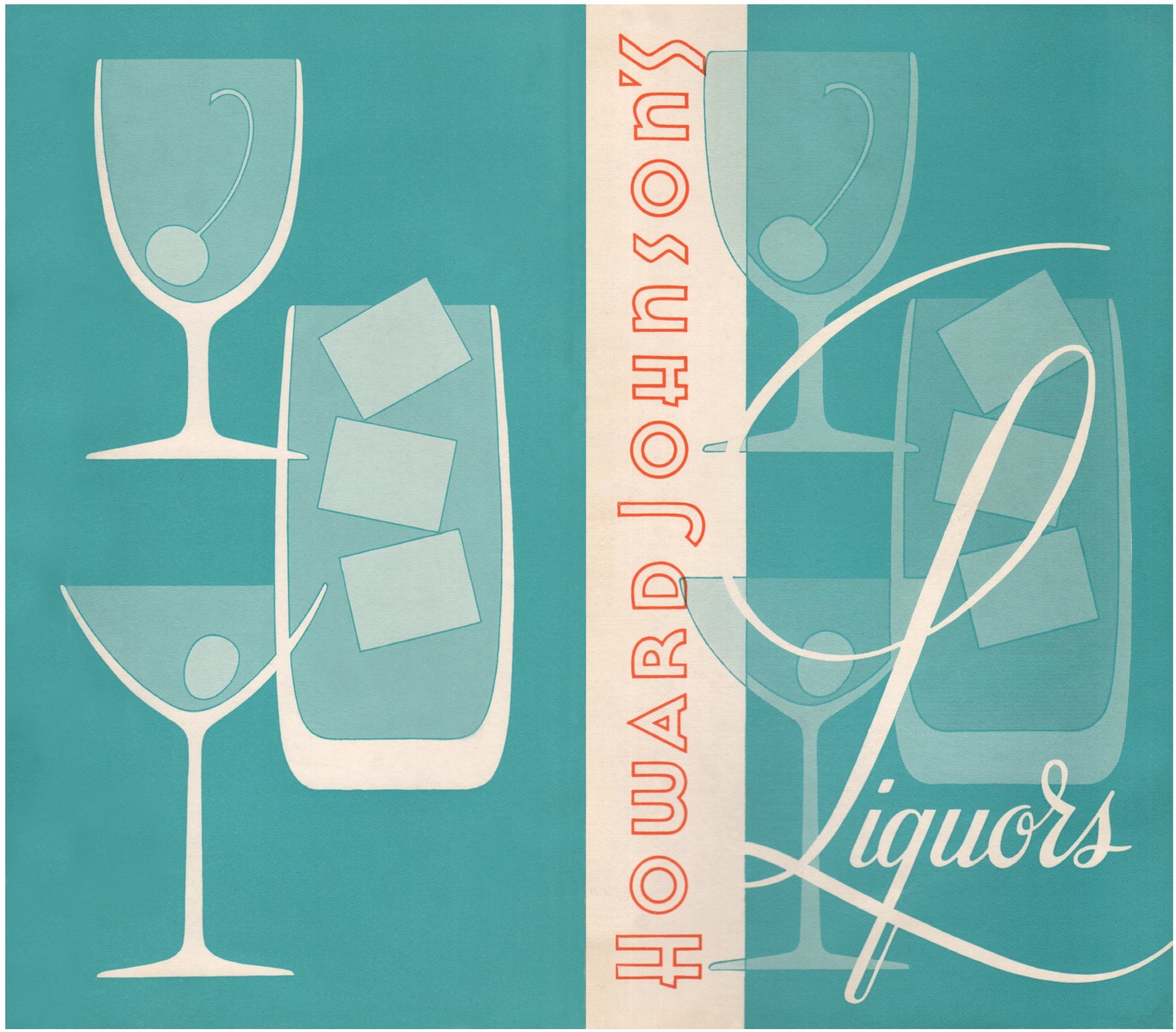 Howard Johnson's Liquors USA 1960s Menu Art