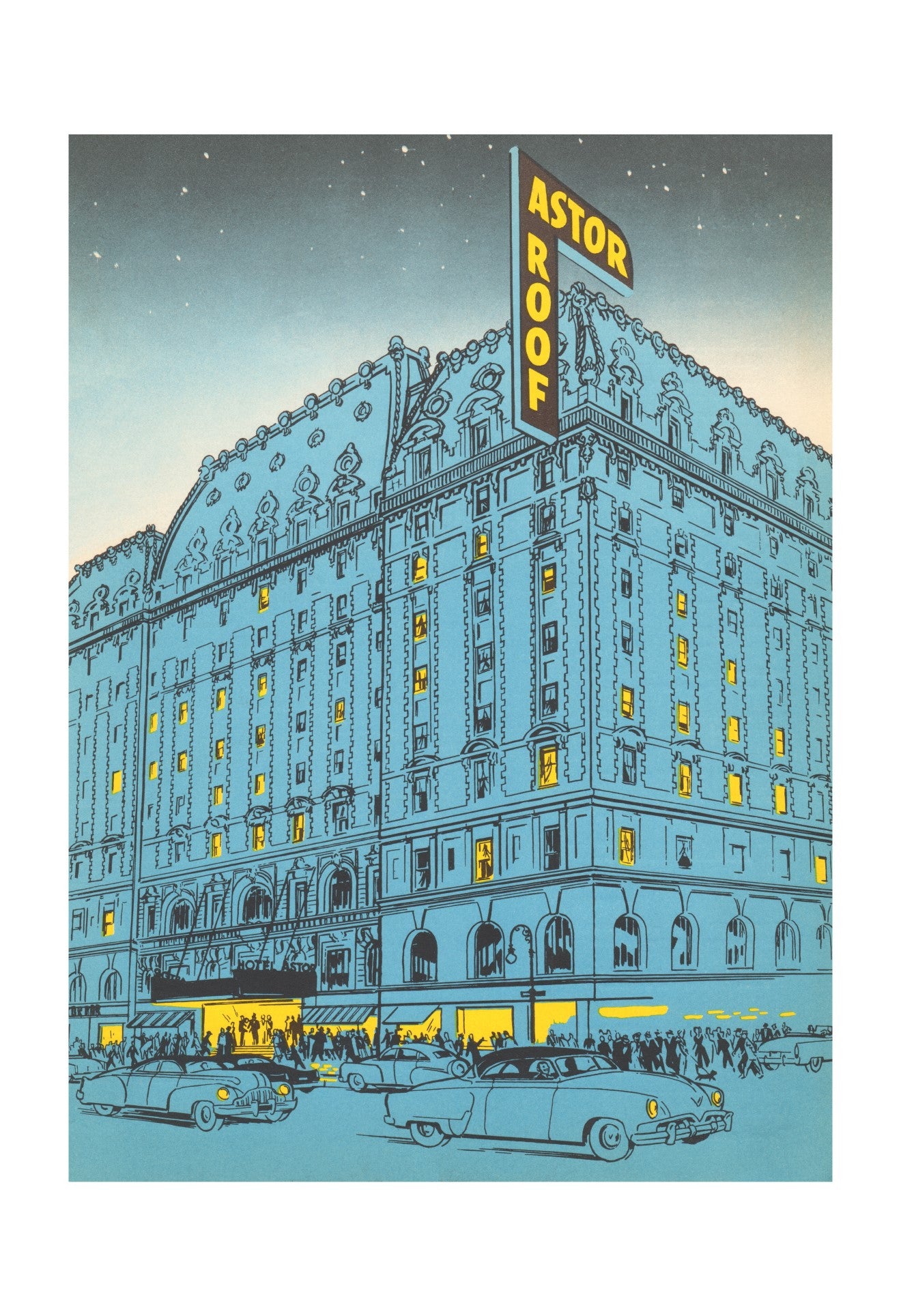 Hotel Astor, New York 1953 Menu Art