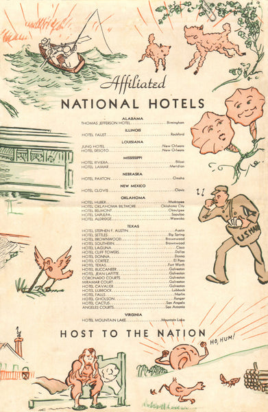 Hotel Paxton, Omaha Nebraska 1942 Menu Art