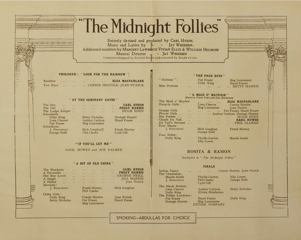 Midnight Follies, Hotel Metropole, London 1927
