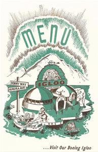 The Igloo, Seattle 1940s Menu Art