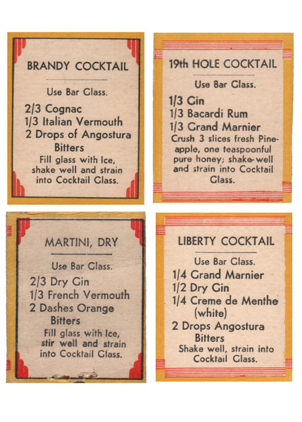 Alexander Cocktail 1930s Matchbook Cover