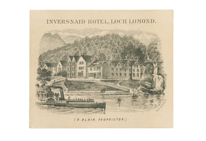 Inversnaid Hotel, Loch Lomond Scotland 1880s Menu Art