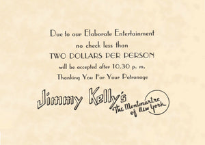Jimmy Kelly's, New York 1930s