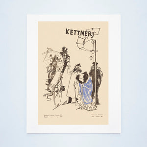 Kettner's, London 1955 Menu Art