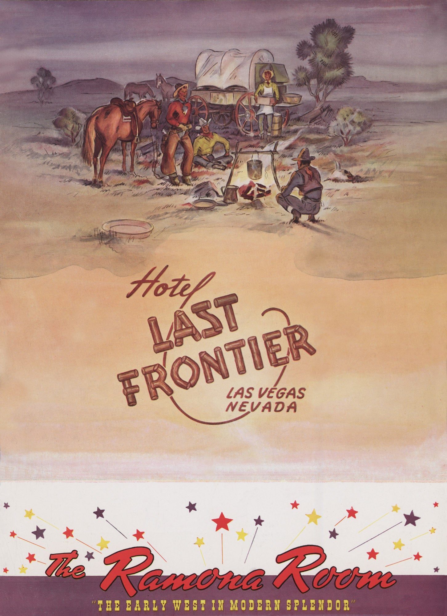 The Last Frontier, Las Vegas 1940s | Vintage Menu Art - cover