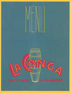La Conga, New York 1940s Menu Art