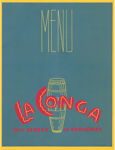 La Conga, New York 1940s Menu Art