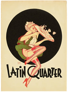 Latin Quarter Nightclub, New York, 1950s Menu Art