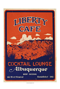 Liberty Cafe Albuquerque Vintage Menu 1946