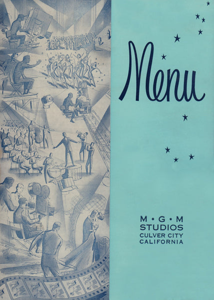 MGM Studio Menu, Culver City 1958 Menu Art
