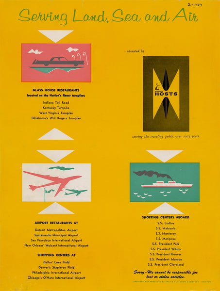 The Coffee House, Moisant International Airport, New Orleans 1960 | Vintage Menu Art – serving land sea and air