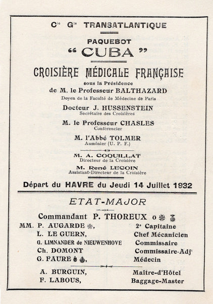 Paquebot Cuba, 1932