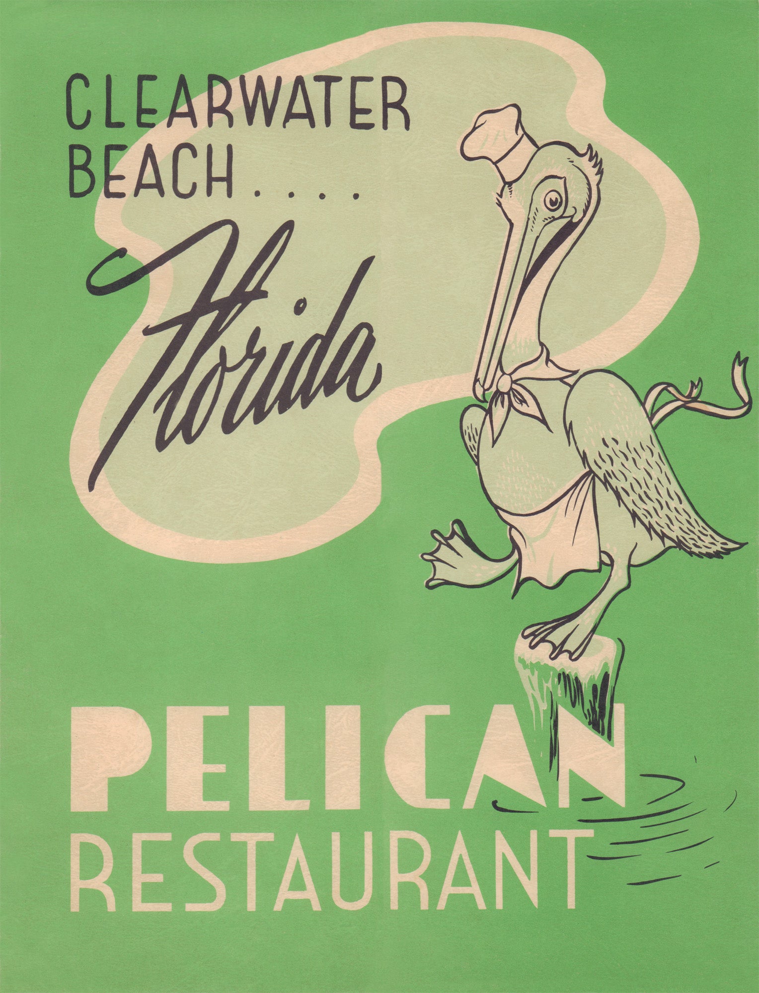 The Pelican, Clearwater Beach 1960s | Vintage Menu Art – cover