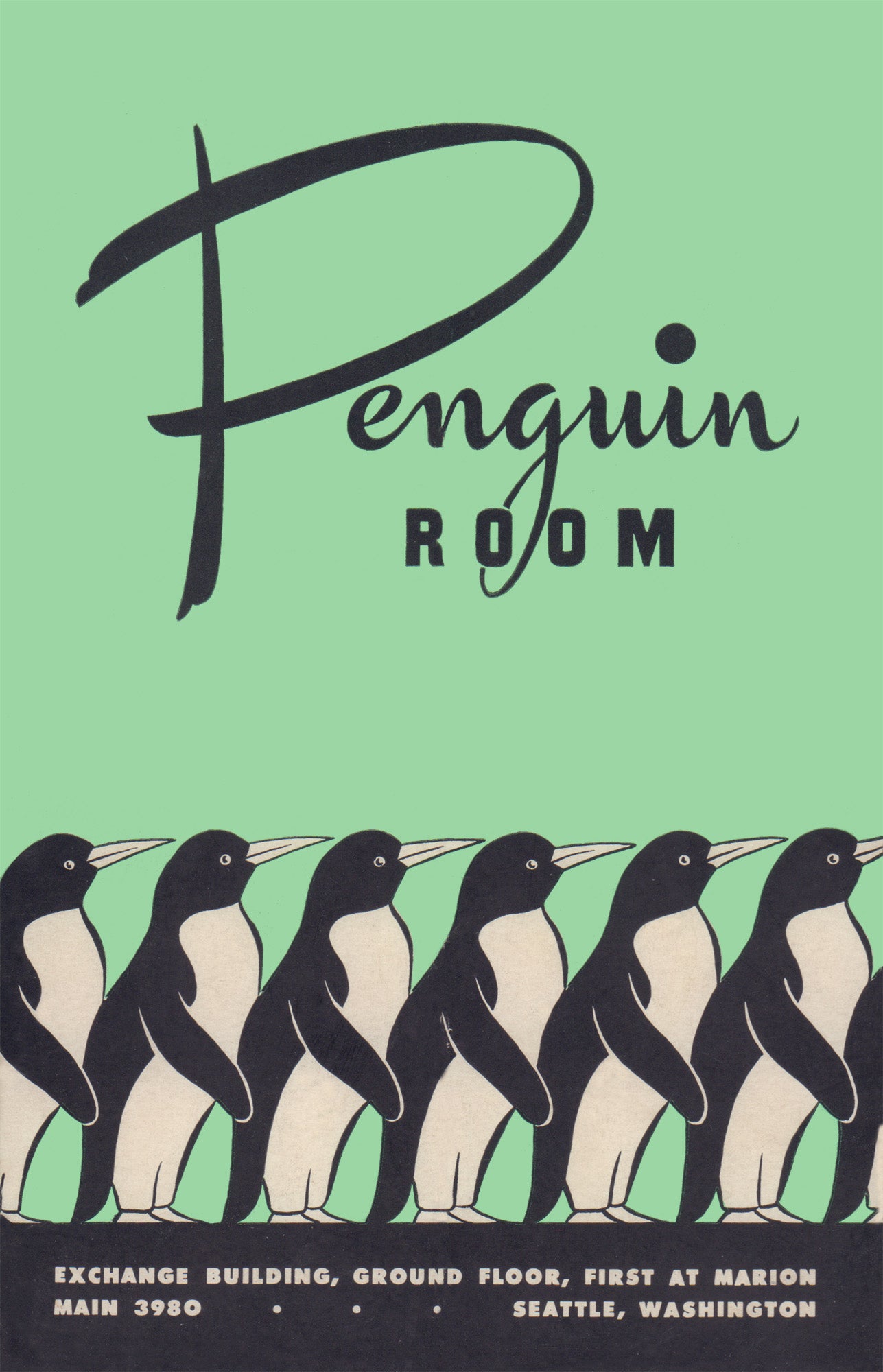 Penguin Room, Seattle 1950s Menu Art