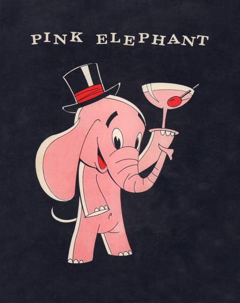 Pinky The Elephant, House of Steaks Marquette 1970s Menu Art