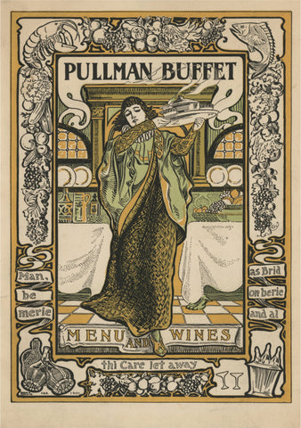 Pullman Buffet Menu and Wine List Early 1900s Menu Art