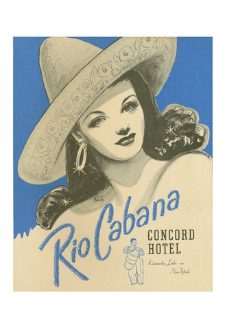 Rio Cabana, Concord Hotel, Catskills, 1950s Menu Art
