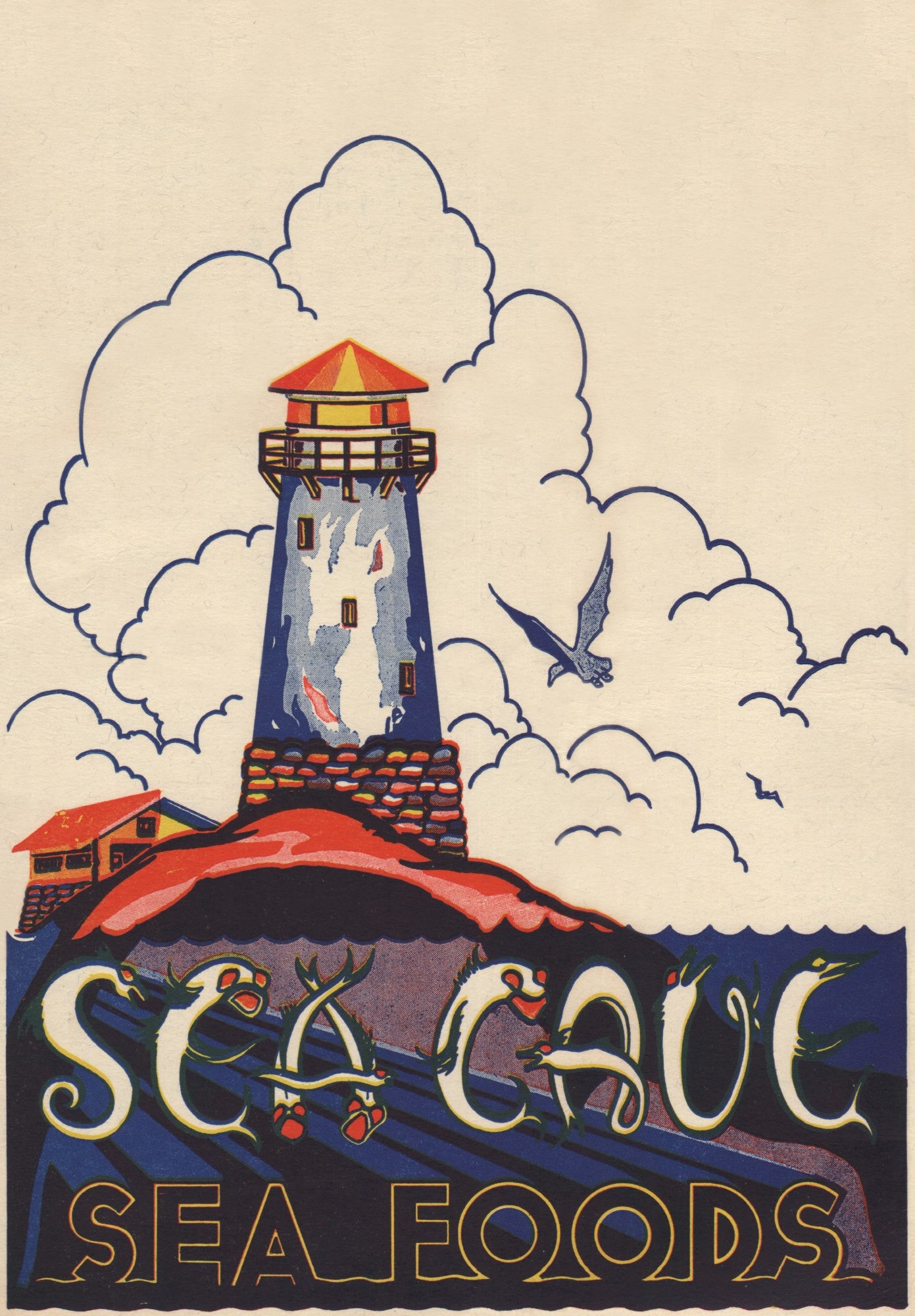 Sea Cave, Oakland 1952 Menu Art 