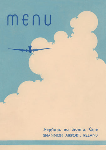 Shannon Airport, Ireland 1947 Menu Art | Vintage Menu Art - cover