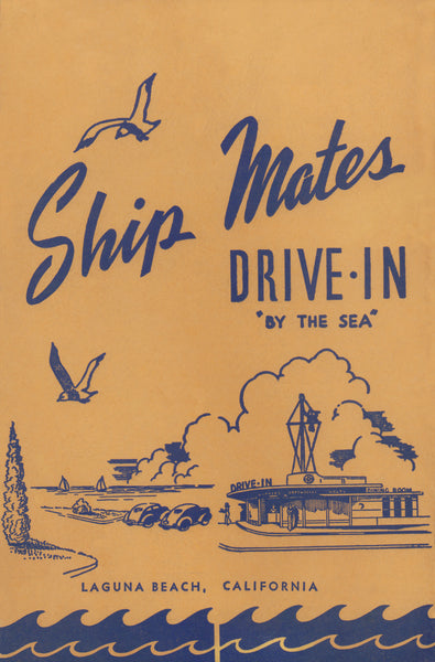 Ship Mates Drive-In, Laguna Beach 1950s | Vintage Menu Art - cover