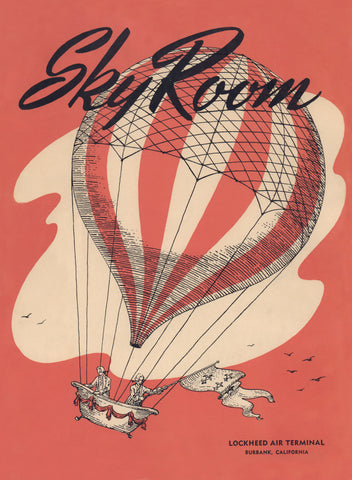 Sky Room, Lockheed Air Terminal, Burbank 1962 | Vintage Menu Art  - Front
