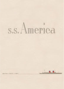 S.S. America 1950 Vintage Menu Art